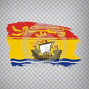 Flag of New Brunswick brush strokes. FlagÃÂ New Brunswick Province of Canada on transparent background photo